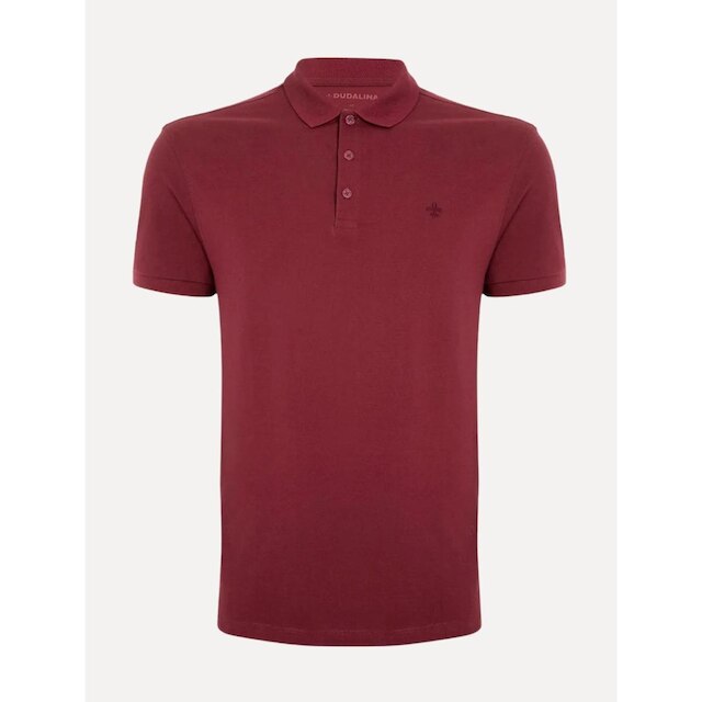 Polo Dudalina Piquet Essentials Cotton Basica Modal Vermelho Escuro