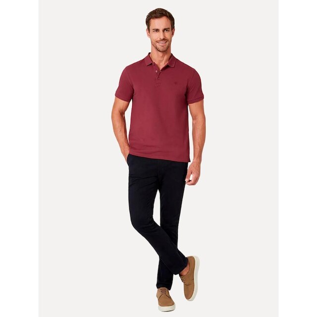 Polo Dudalina Piquet Essentials Cotton Basica Modal Vermelho Escuro