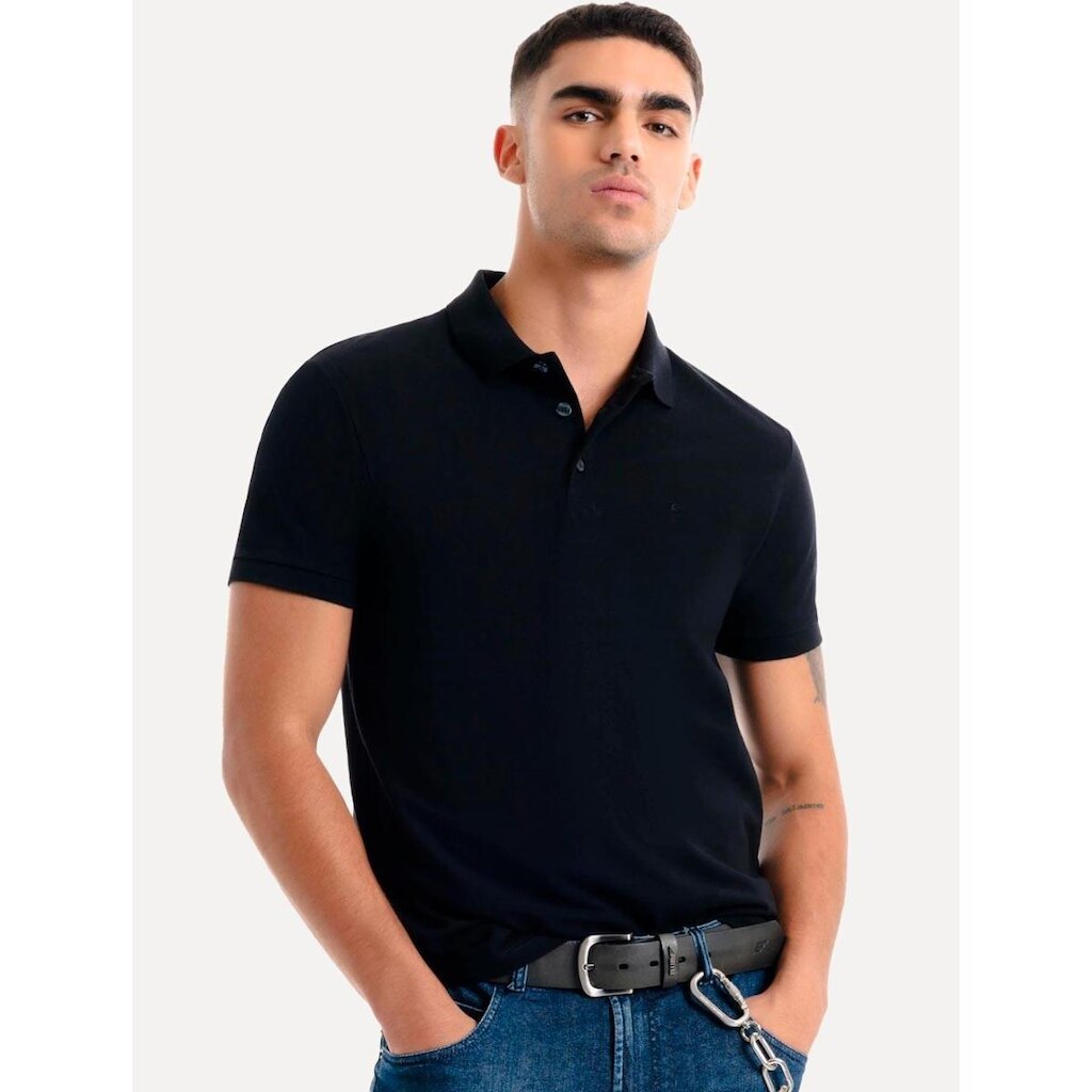 Polo Ellus Masculina Piquet Classic Easa Preto