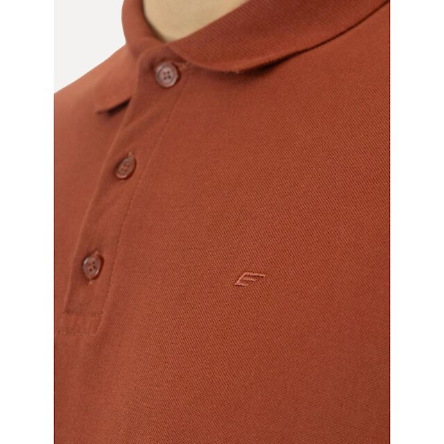 Polo Ellus Masculina Piquet Classic Easa Terracota
