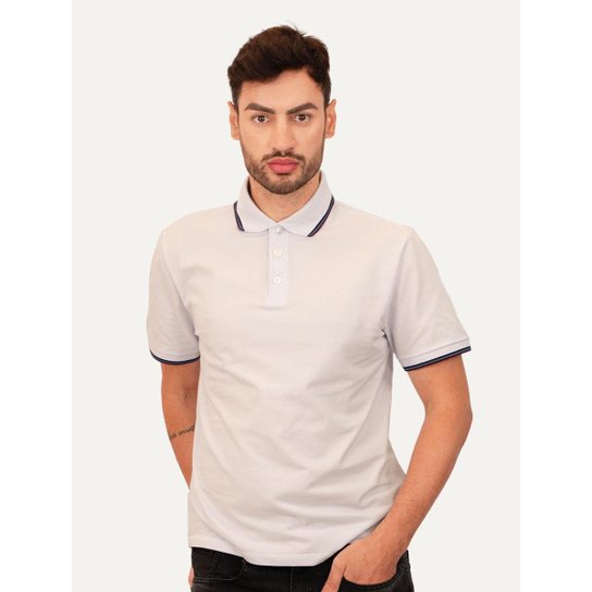 Polo Ellus Masculina Piquet Classic Easa Tri Dark Branca