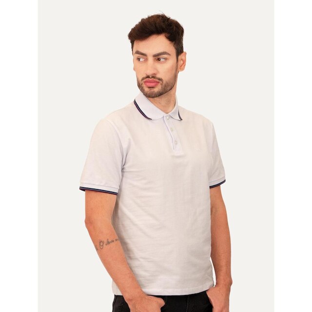 Polo Ellus Masculina Piquet Classic Easa Tri Dark Branca