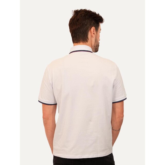 Polo Ellus Masculina Piquet Classic Easa Tri Dark Branca
