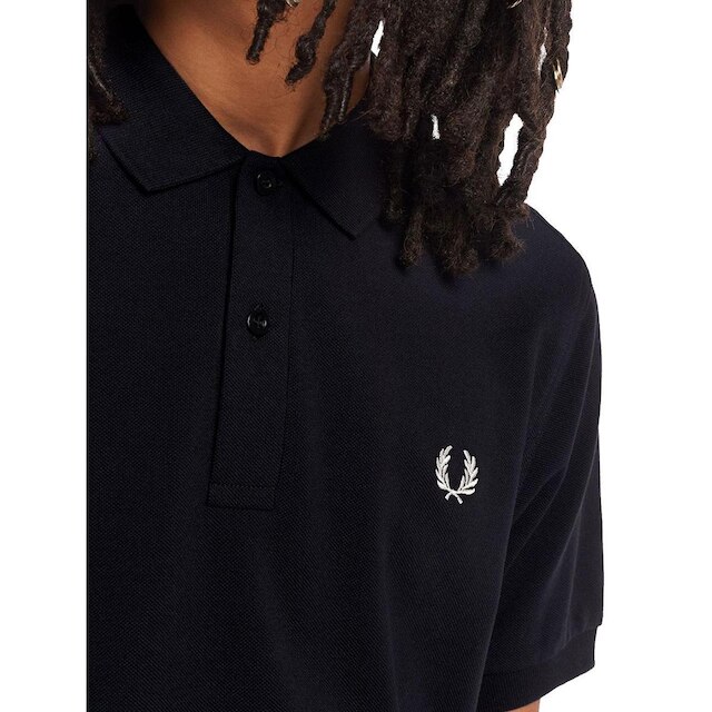 Polo Fred Perry Masculina Regular Piquet Plain Logo Azul Marinho