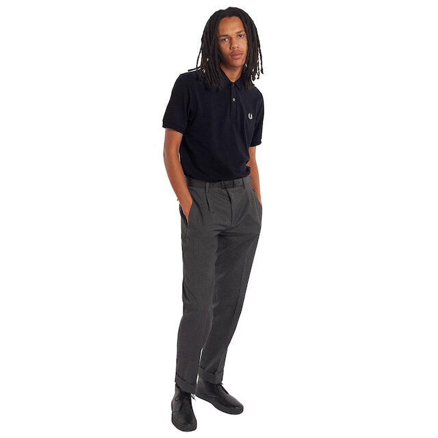 Polo Fred Perry Masculina Regular Piquet Plain Logo Azul Marinho