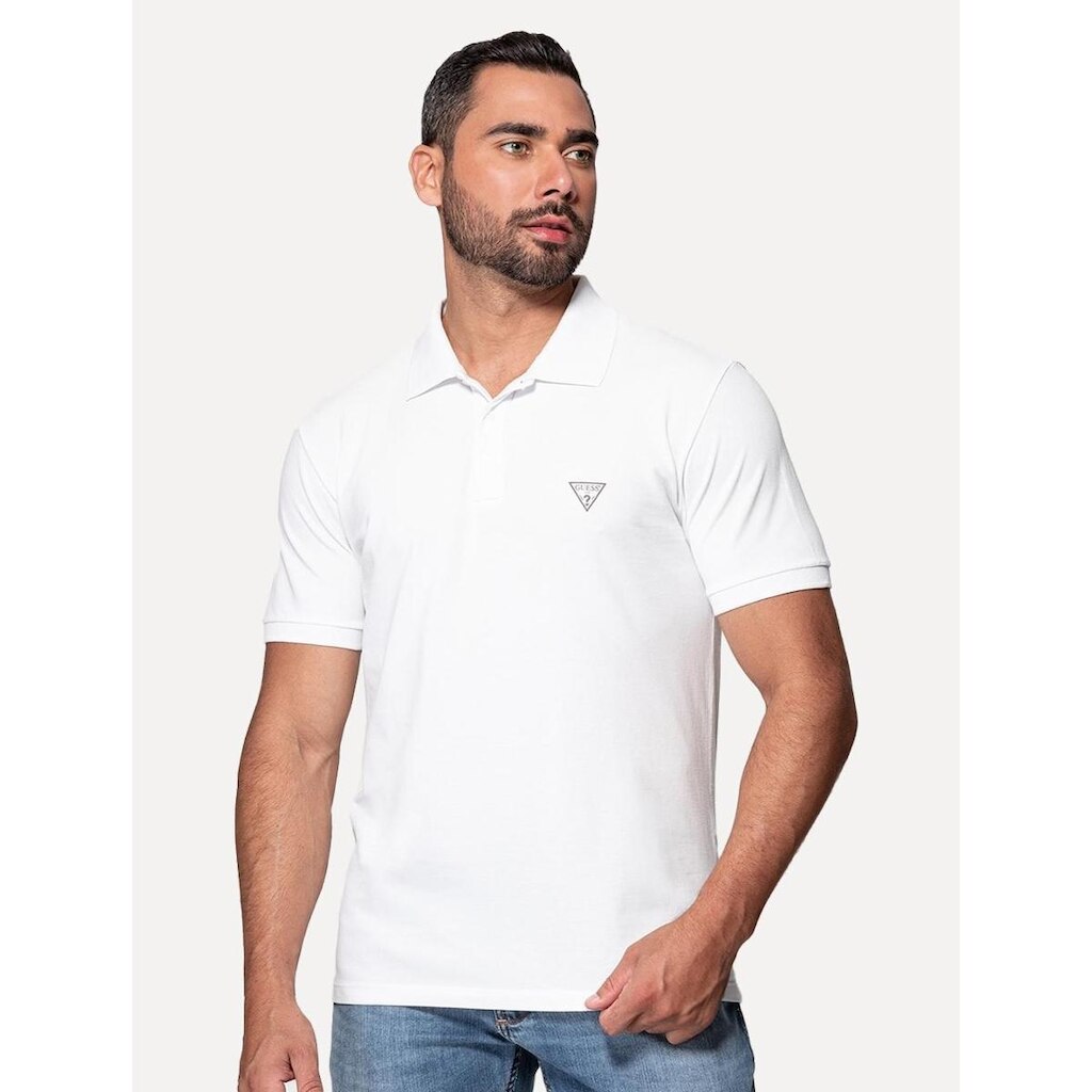 Polo Guess Masculina Piquet Branca