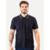Polo Guess Masculina Piquet Friso Bordado Cursivo Azul Marinho - Azul+Marinho