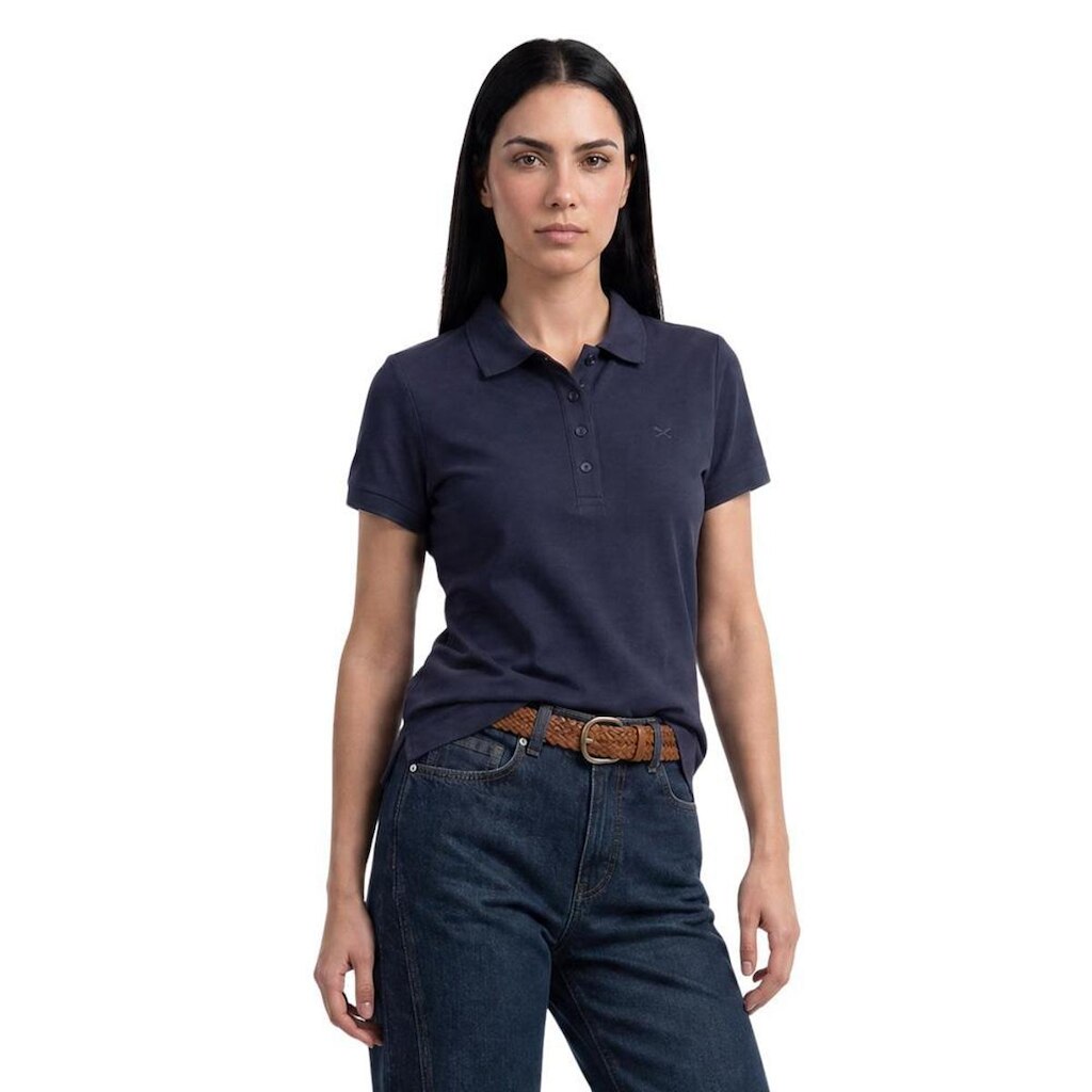Polo Hering Feminina Bordada Em Malha Piquet