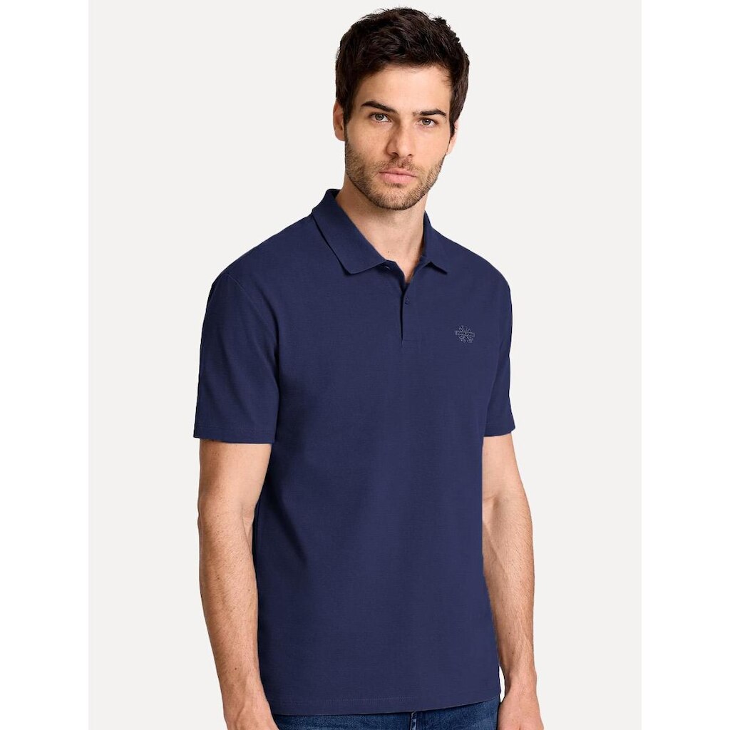 Polo John John Masculina Light Transfer Azul Marinho