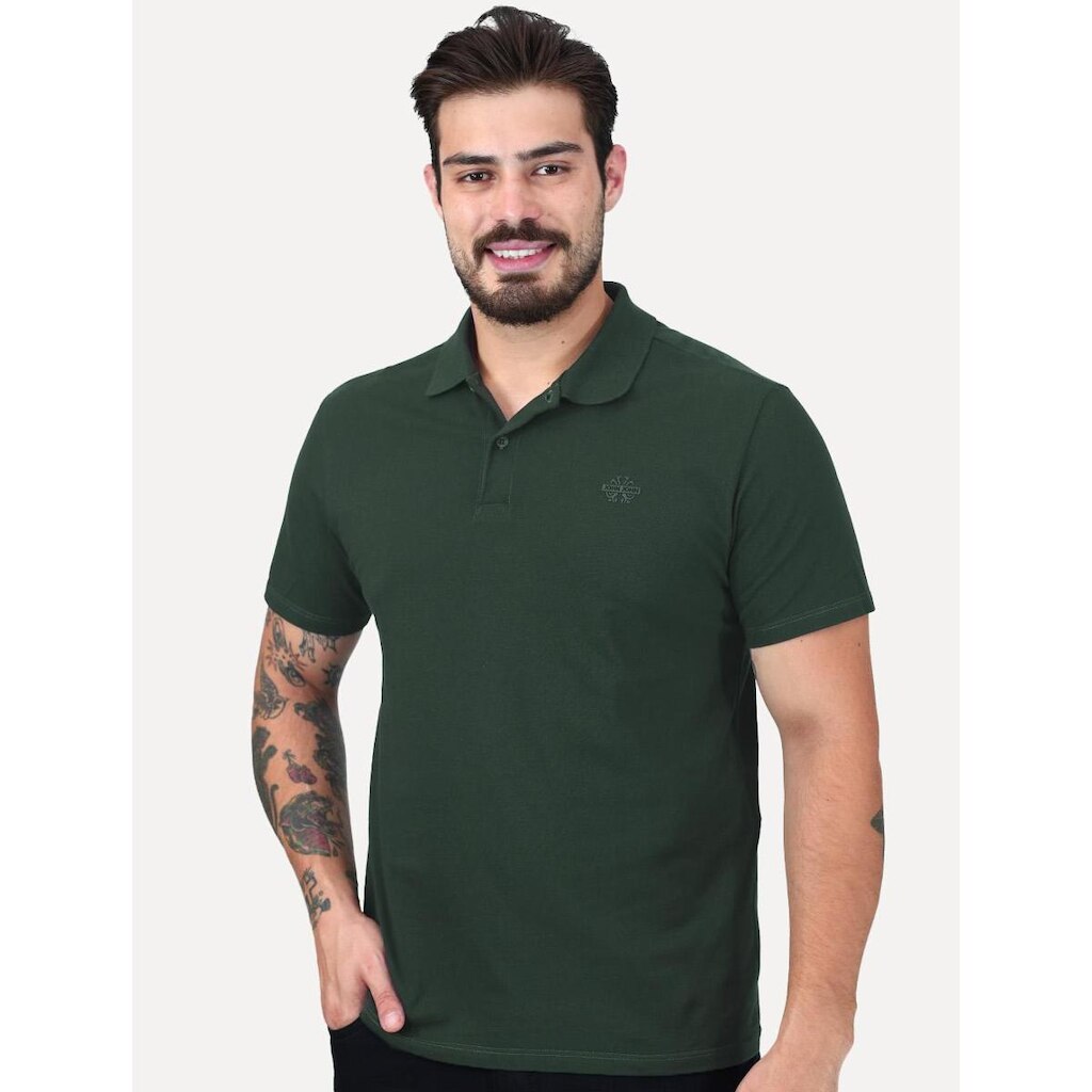 Polo John John Masculina Light Transfer Verde Escuro