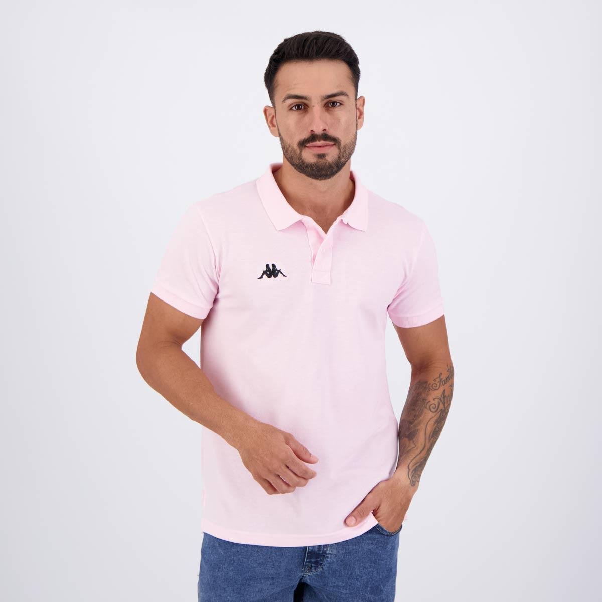 Polo Kappa Essential Sport Rosa Claro Menor preço em Polo Kappa Essential Sport Rosa Claro