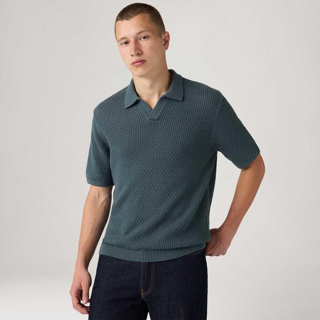 Polo Levi's Dillon Open Collar Cinza Escuro Masculina
