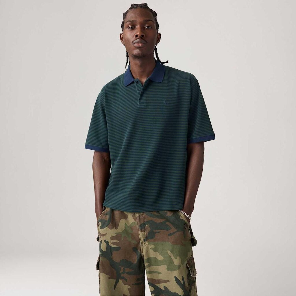 Polo Levi's Finn Boxy Verde Manga Curta Masculina