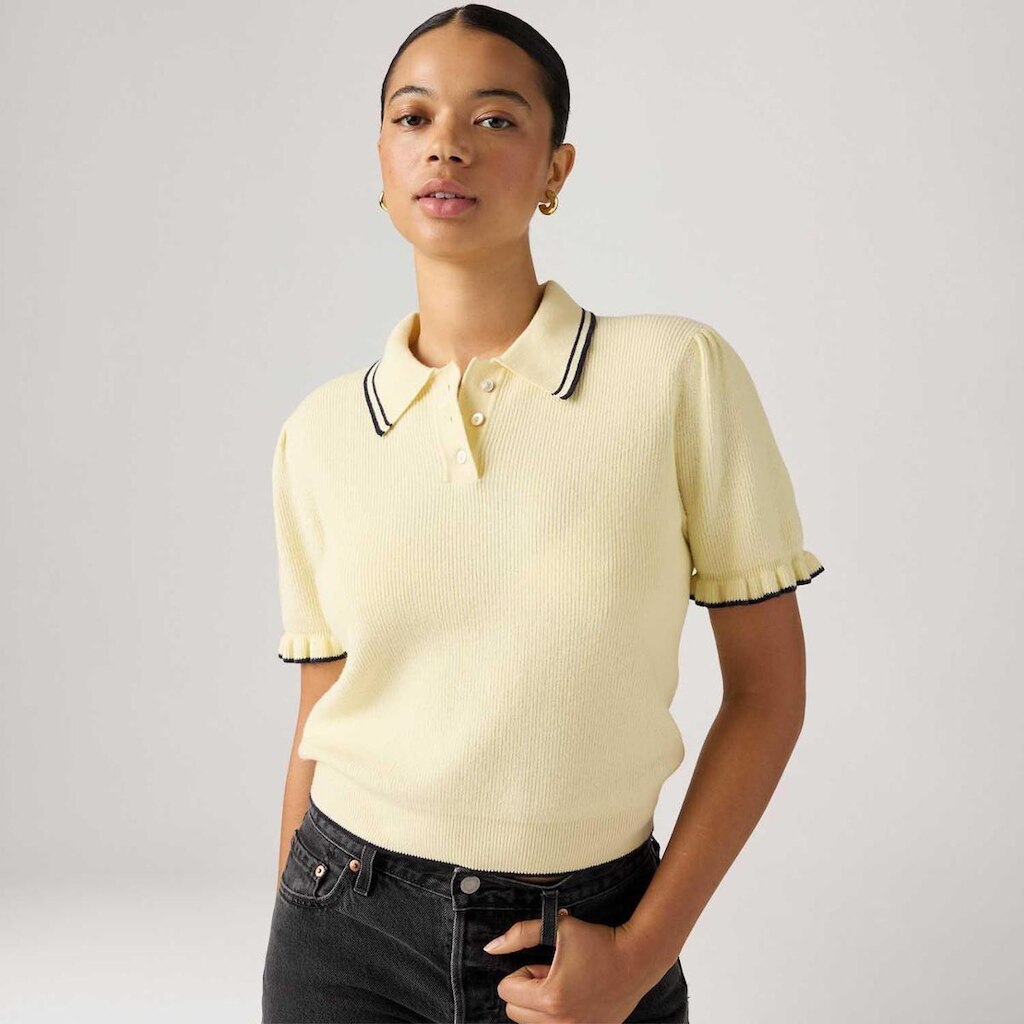 Polo Levi's Super Soft Summer Amarelo Claro Manga Curta Feminina