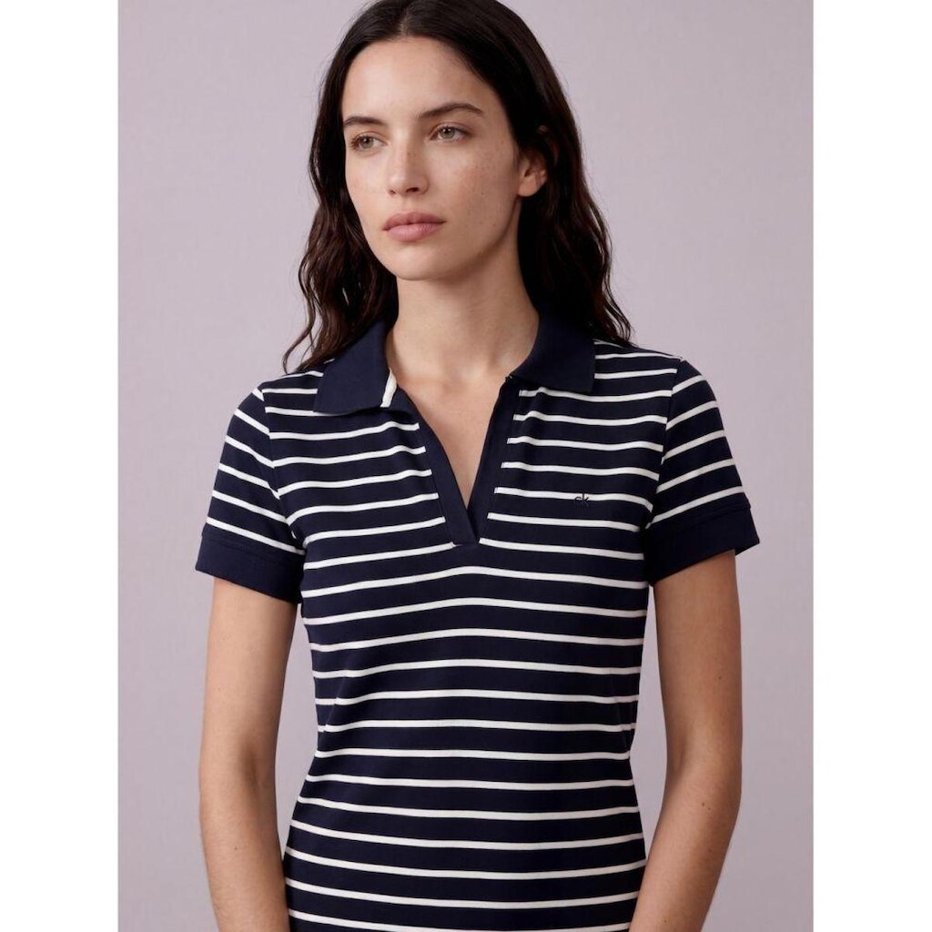Polo Listrada Com Retilínea Com Contrast - Marinho