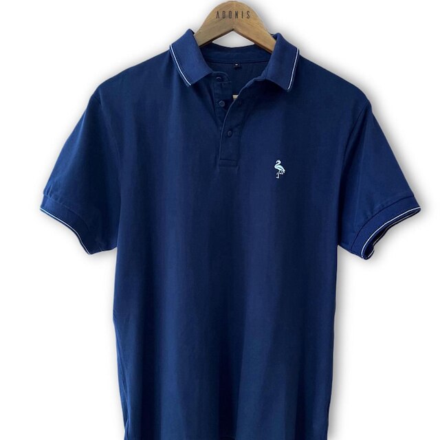 Polo Marinho Adonis Algodão