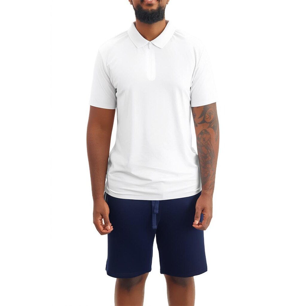 Polo Masculina Com Zíper Jackard