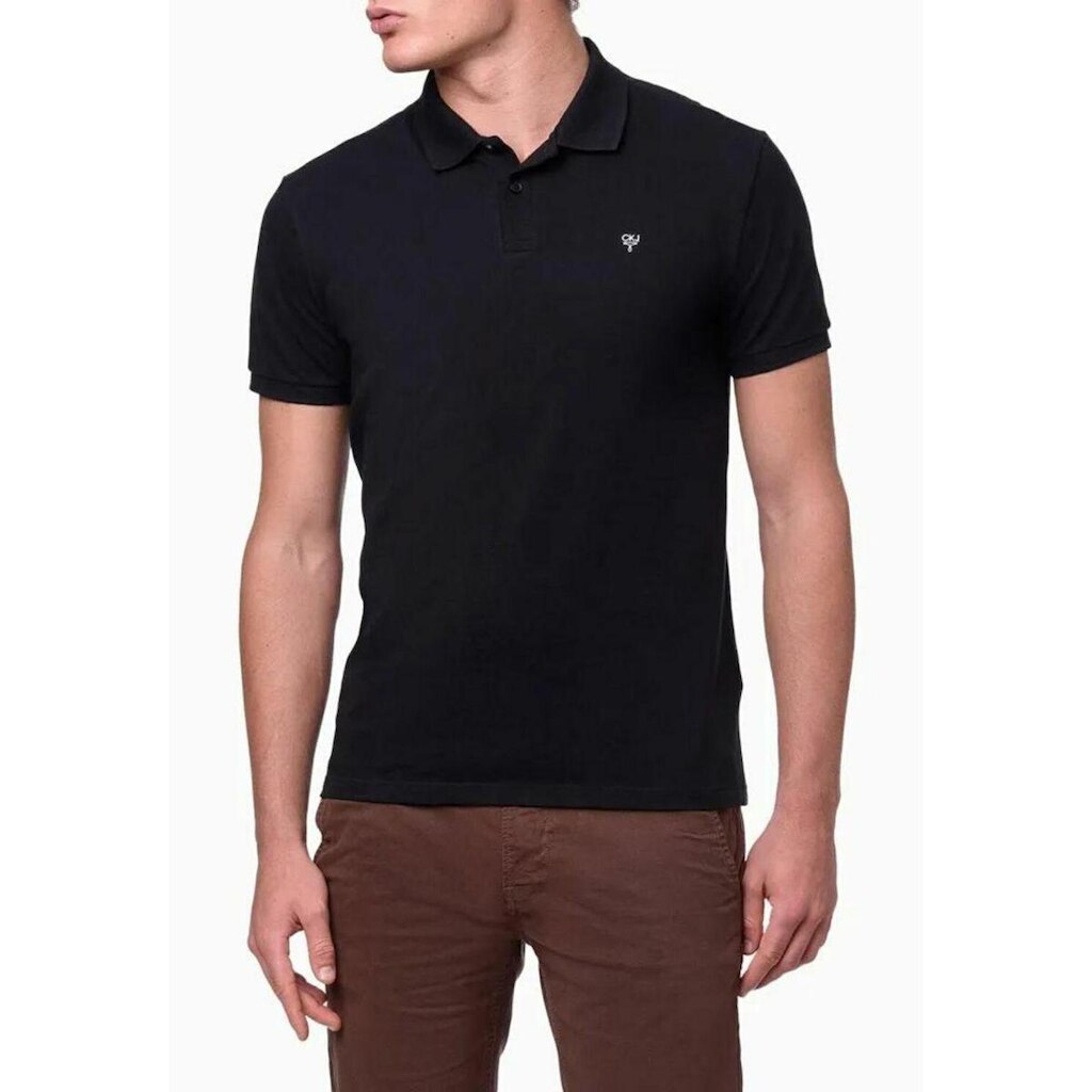 POLO MASCULINA LOGO ÔMEGA CALVIN KLEIN JEANS PRETO Preto M