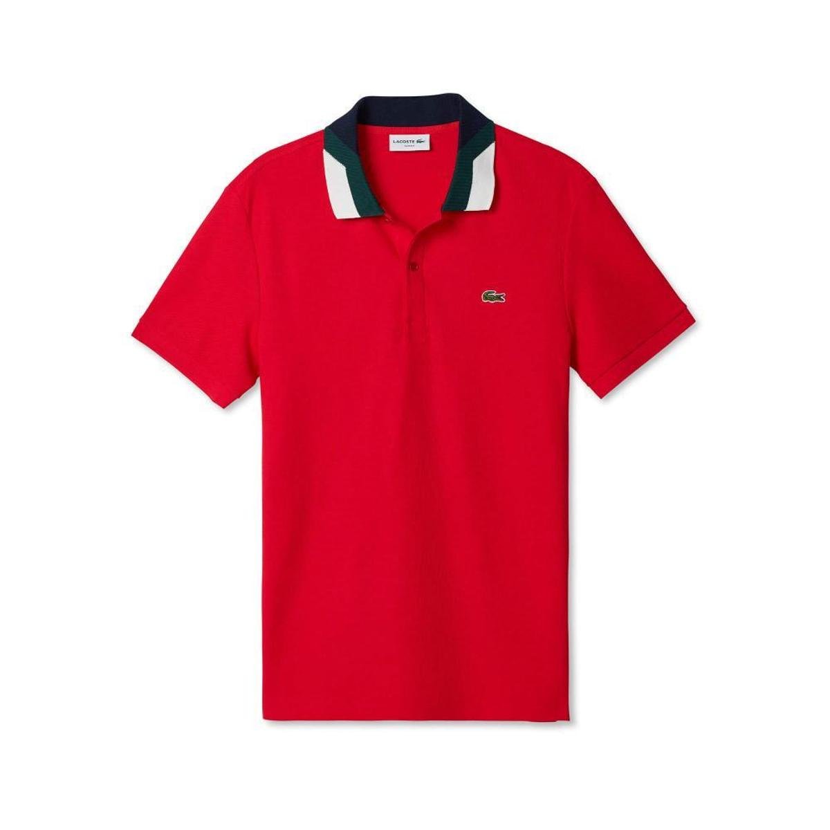 Polo Masculina Manga Longa Lacoste - Vermelho Menor preço em Polo Masculina Manga Longa Lacoste - Vermelho