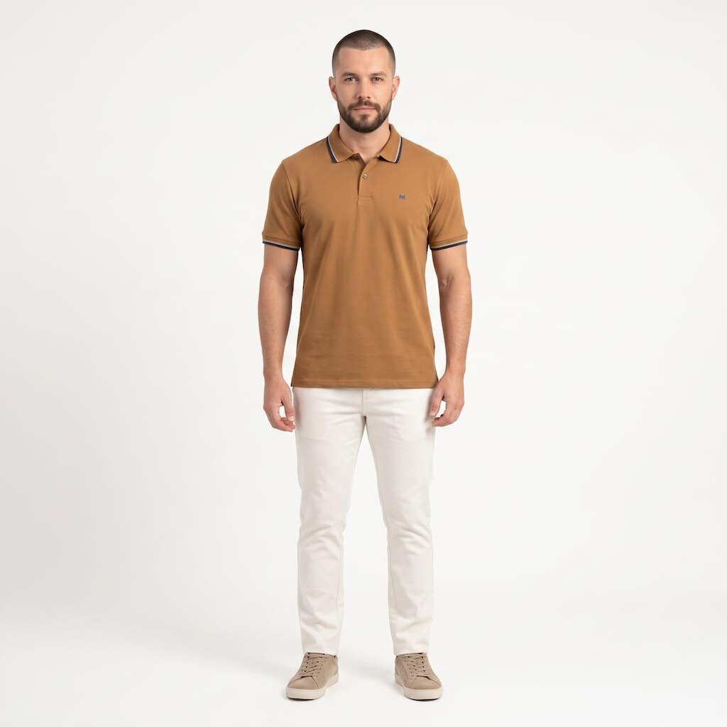 Polo Masculina MMT 541898 Caramelo