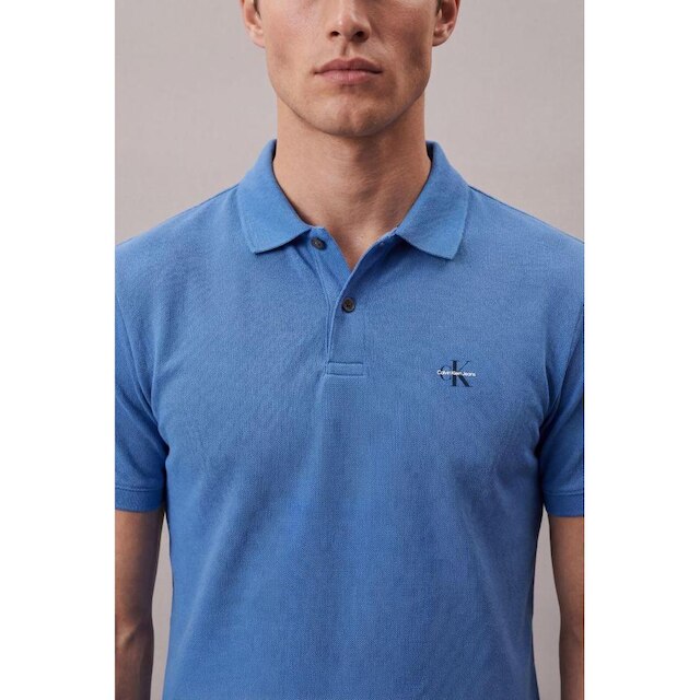 Polo Mc Ckj Masc Logo Re Issue Peito - Azul Médio