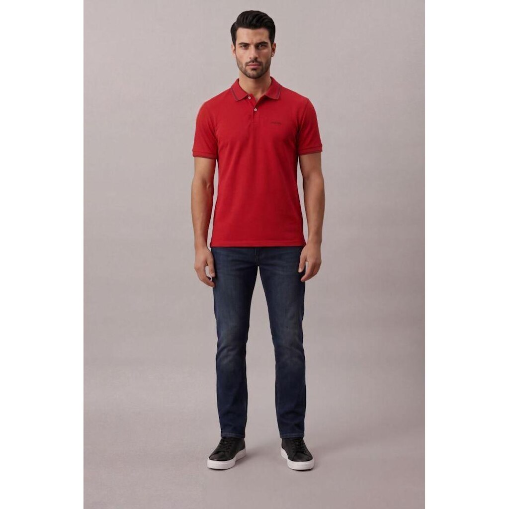 Polo Mc Regular Basica Com Friso - Vermelho