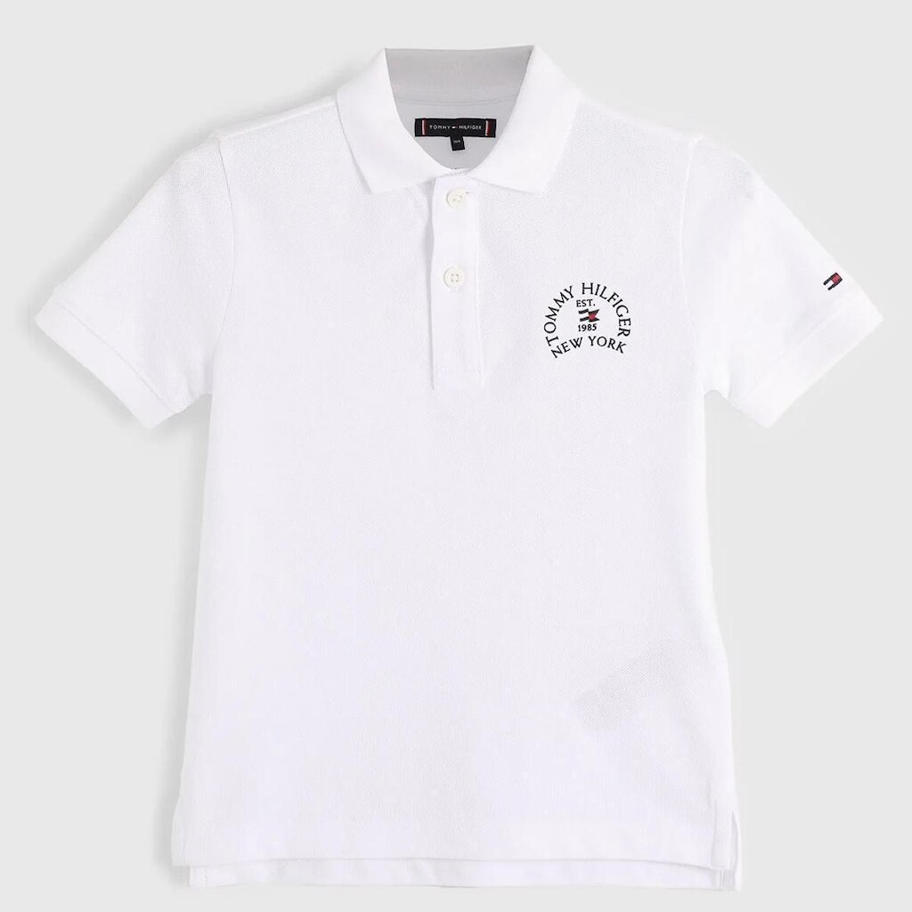 Polo Piqué Kids c/ Logo Arco Náutico Branca Tommy Hilfiger