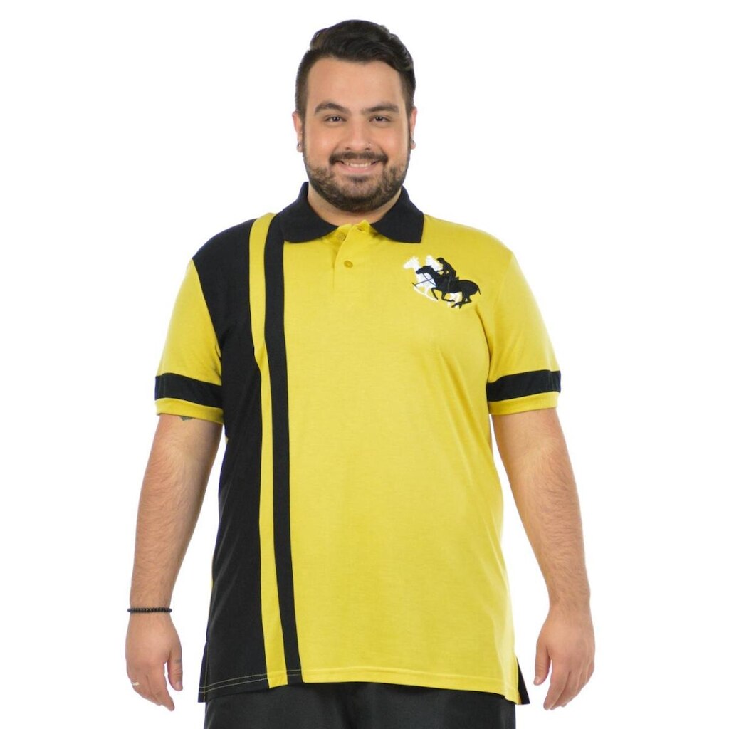 Polo plus size pactual fenomenal(sem elasticidade) Mostarda 46