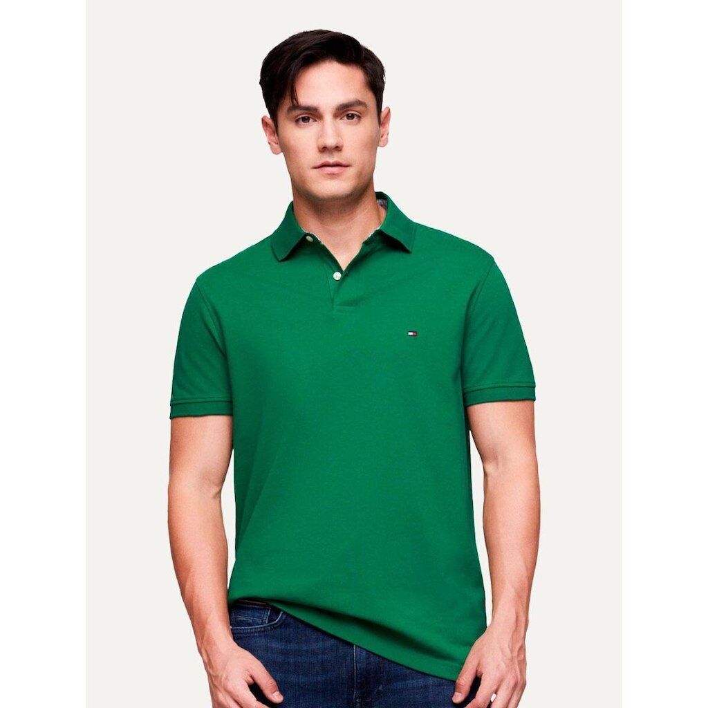 Polo Tommy Hilfiger Masculina Regular Piquet 1985 Nouveau Verde