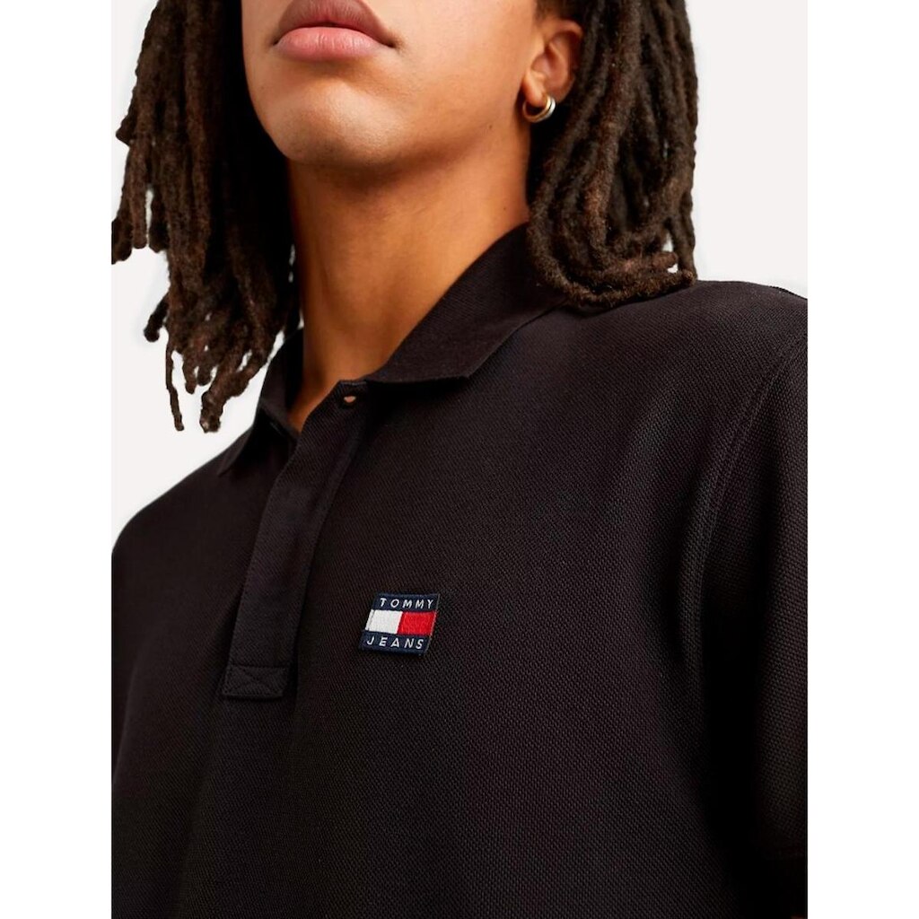 Polo Tommy Jeans Masculina Regular Classic Badge Preta