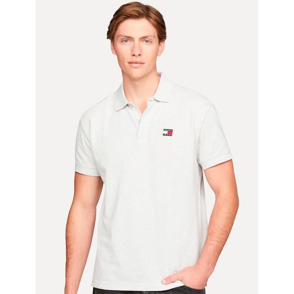 Polo Tommy Jeans Masculina Regular Flag Badge Branca