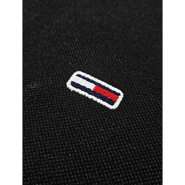 Polo Tommy Jeans Masculina Regular Piquet Flag Cuffs Preta