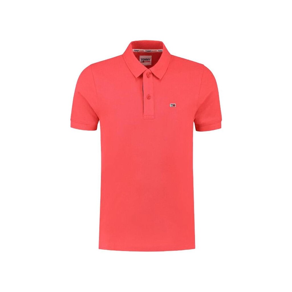 Polo Tommy Jeans Slim Placket Rosa Laser Tam. P
