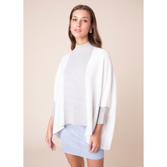 Poncho Canelado Bicolor  Off white G