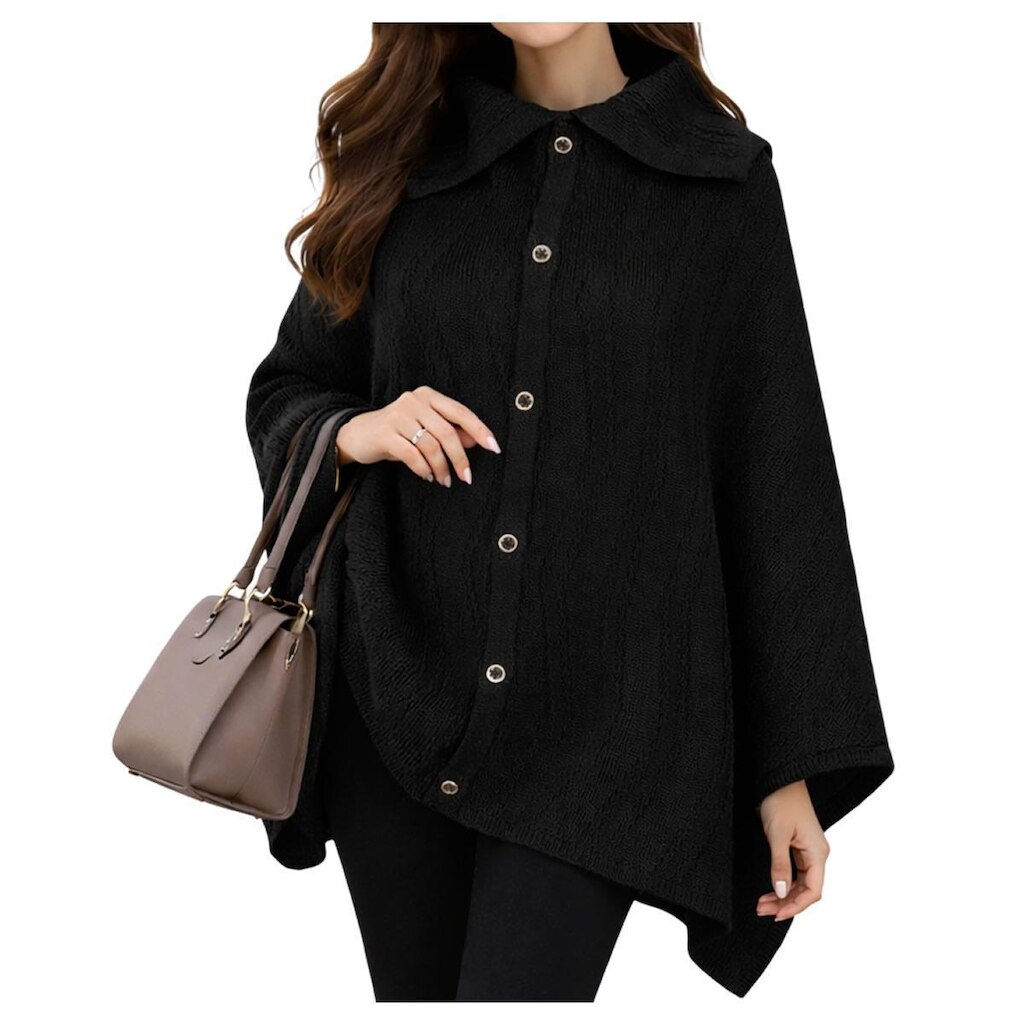 Poncho Feminino Alpelo Tricot Casual Chique - 101000