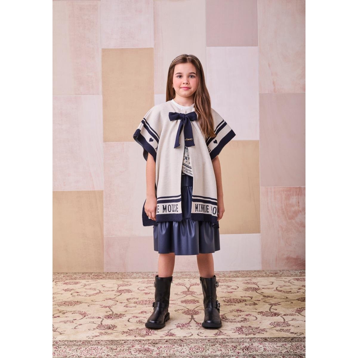 Poncho Tricô Minnie Com Laço Animê | Zattini