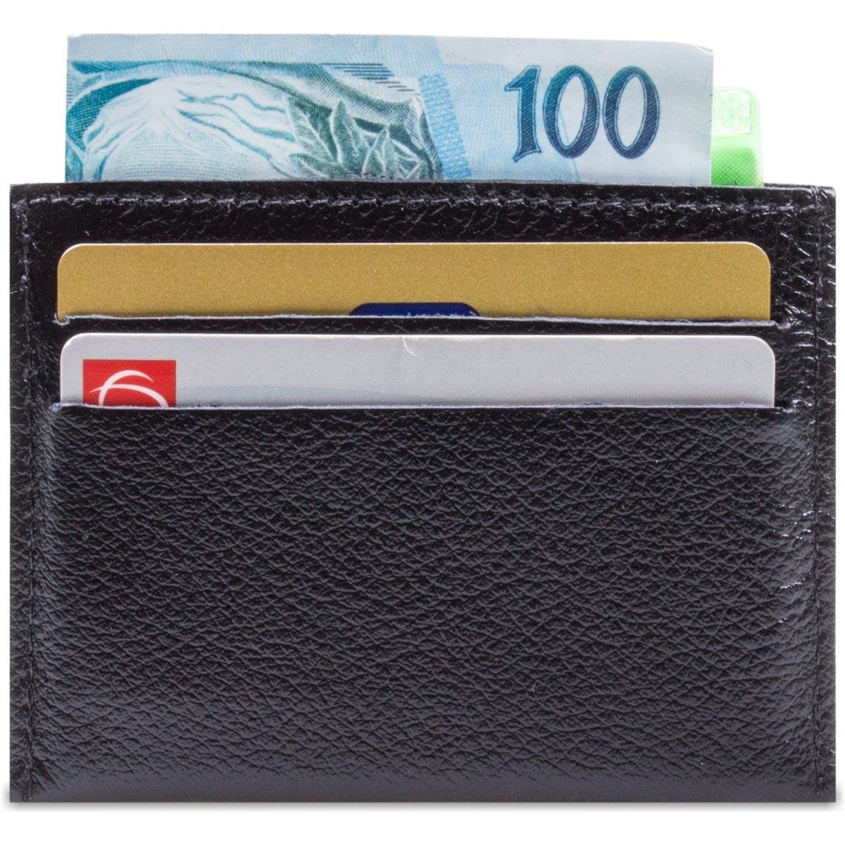 Porta Cartão Artlux CHN de Couro - Preto Menor preço em Porta Cartão Artlux CHN de Couro - Preto