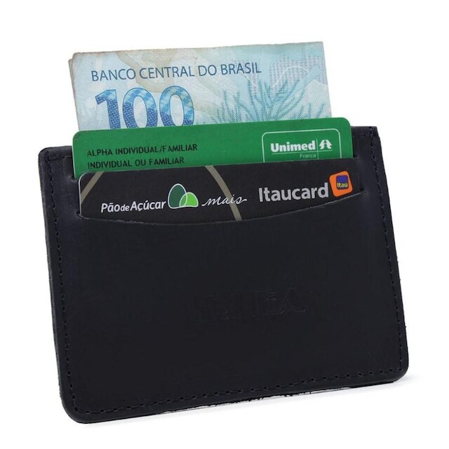 Porta Cartoes Carteira Masculina Couro Fossil Slim Premium Compacta Repartiçoes CNH Cedulas