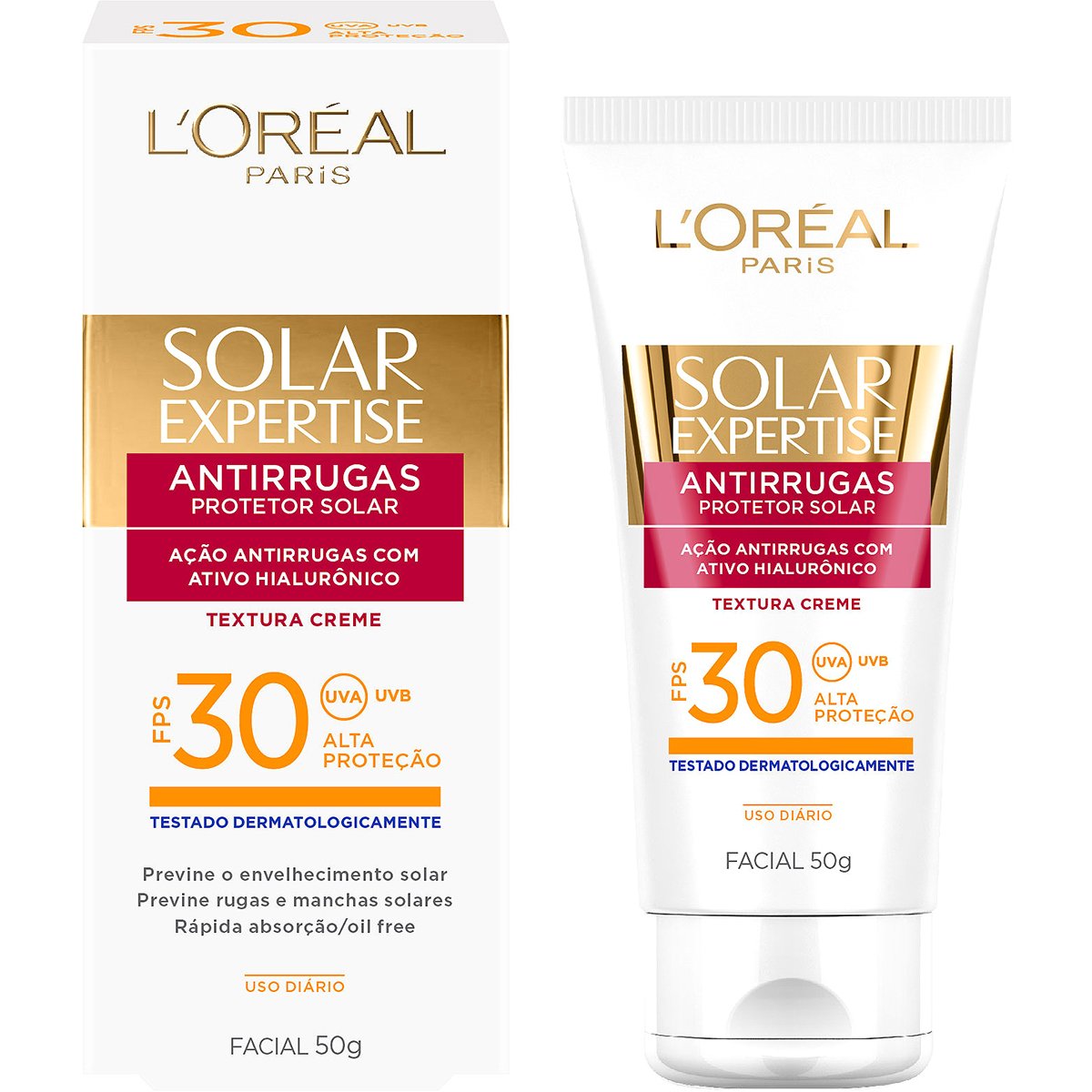 Protetor Facial L'Oréal Paris Solar Expertise Antirrugas FPS 30 50g Menor preço em Protetor Facial L'Oréal Paris Solar Expertise Antirrugas FPS 30 50g