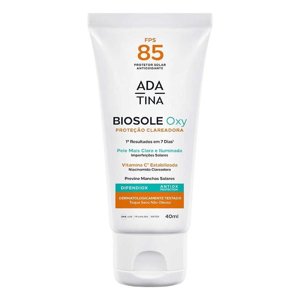 Protetor Solar Clareador Ada Tina Biosole Oxy FPS 85 40ml
