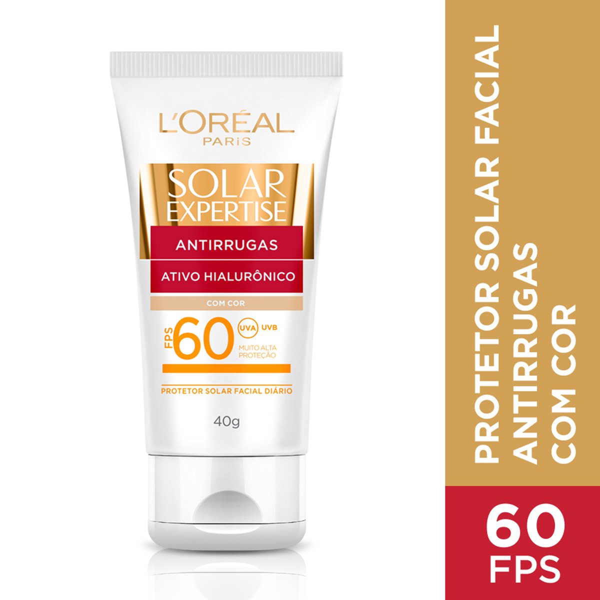 Protetor Solar Com Cor L'Oréal Paris Solar Expertise Antirrugas FPS 60 - 40g - Branco é ruim? Protetor Solar Com Cor L'Oréal Paris Solar Expertise Antirrugas FPS 60 - 40g - Branco é boa?