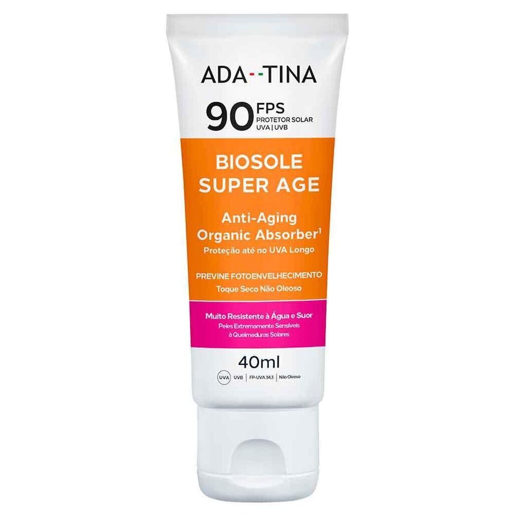 Protetor Solar Facial Ada Tina Biosole Super Age FPS 90 40ml