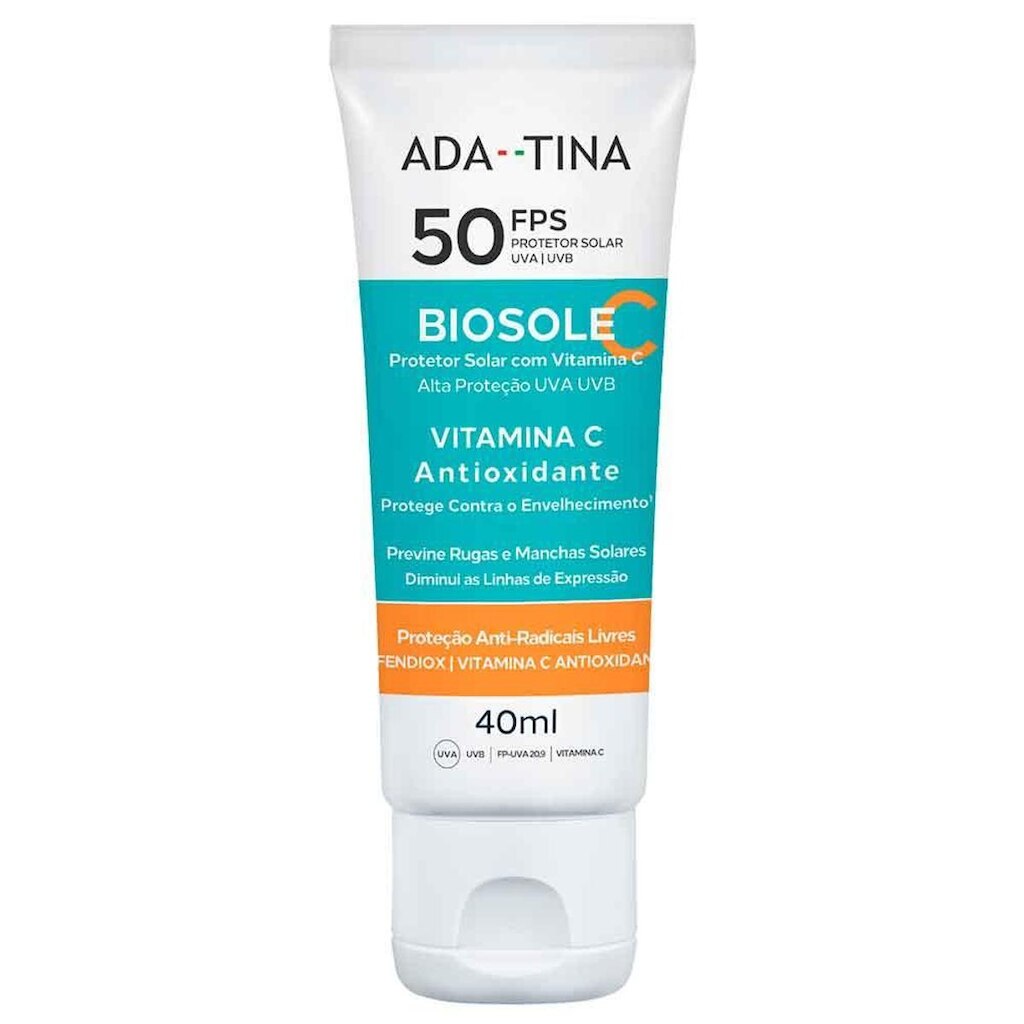 Protetor Solar Facial Clareador Ada Tina Biosole C FPS50 40ml
