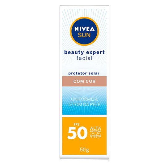 Protetor Solar Nivea Sun Beauty Expert Facial com Cor FPS50 50g - Incolor
