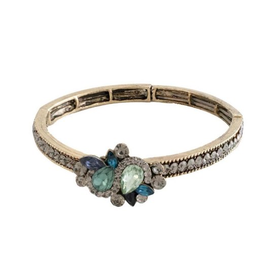 Pulseira Armazem RR Bijoux fio de strass cristais - Dourado