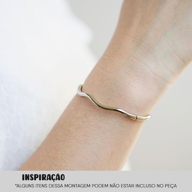 Pulseira Articulada Feminina e Masculina Ondulada Ouro 66MM LadyLu