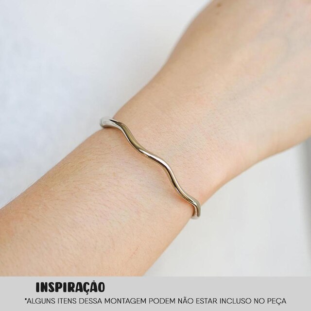 Pulseira Articulada Feminina e Masculina Ondulada Ouro 66MM LadyLu