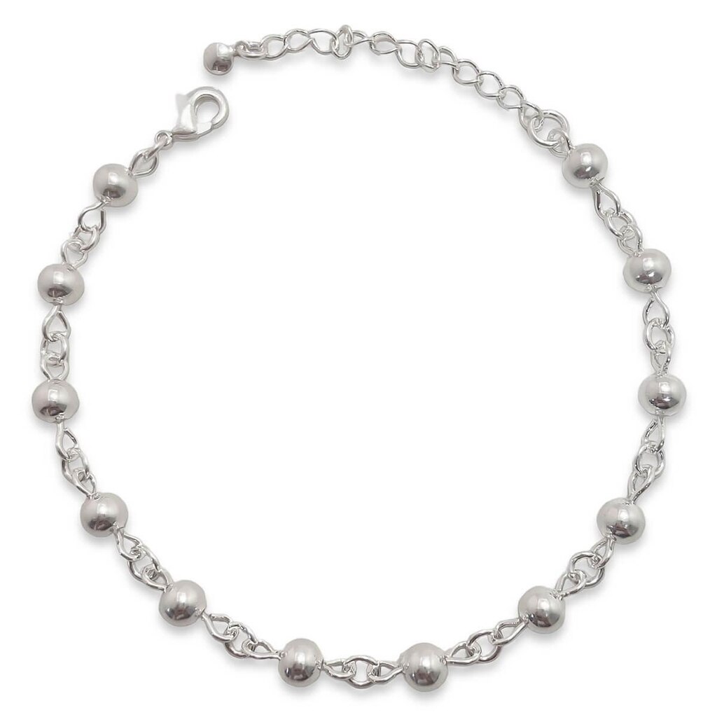 Pulseira Bolinhas Lisas Banhada a Prata Semijoia