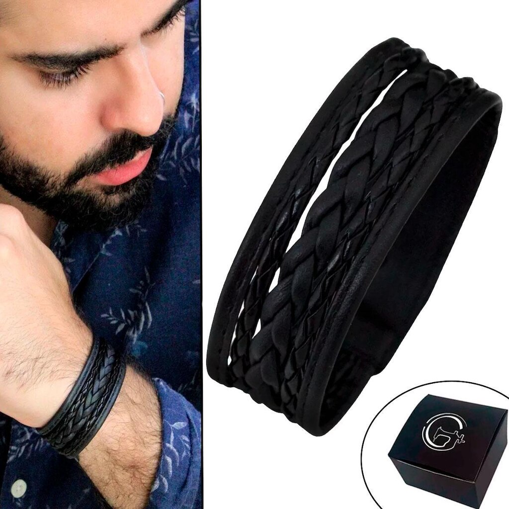 Pulseira Bracelete Trançada Lisa - NE