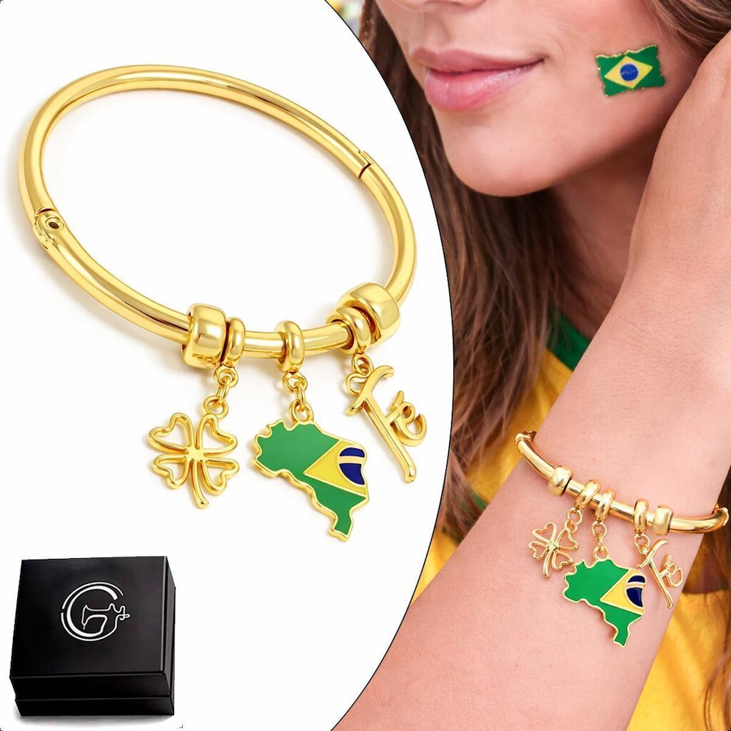 Pulseira Brasil Copa Futebol Bracelete Seleção Patriota